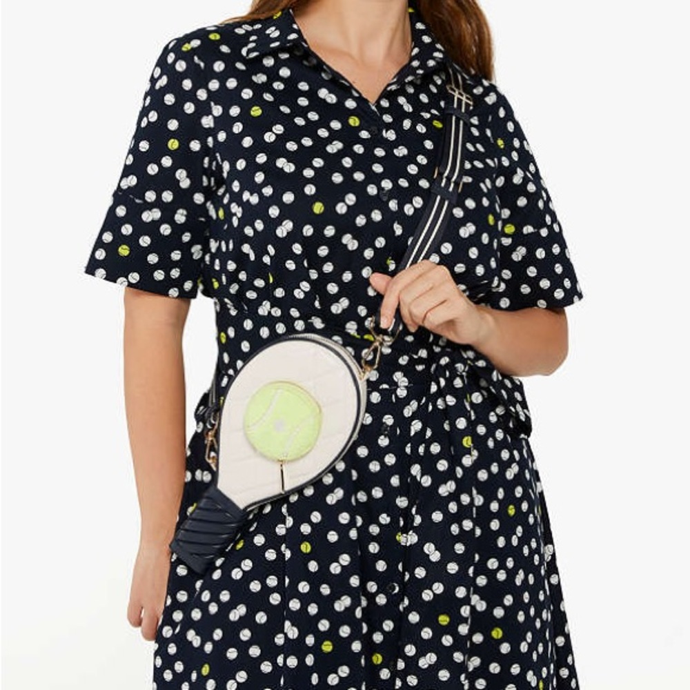 kate spade NWT $429 MSRP Grand Slam 3D Tennis Racquet Crossbody - Picture 4 of 9